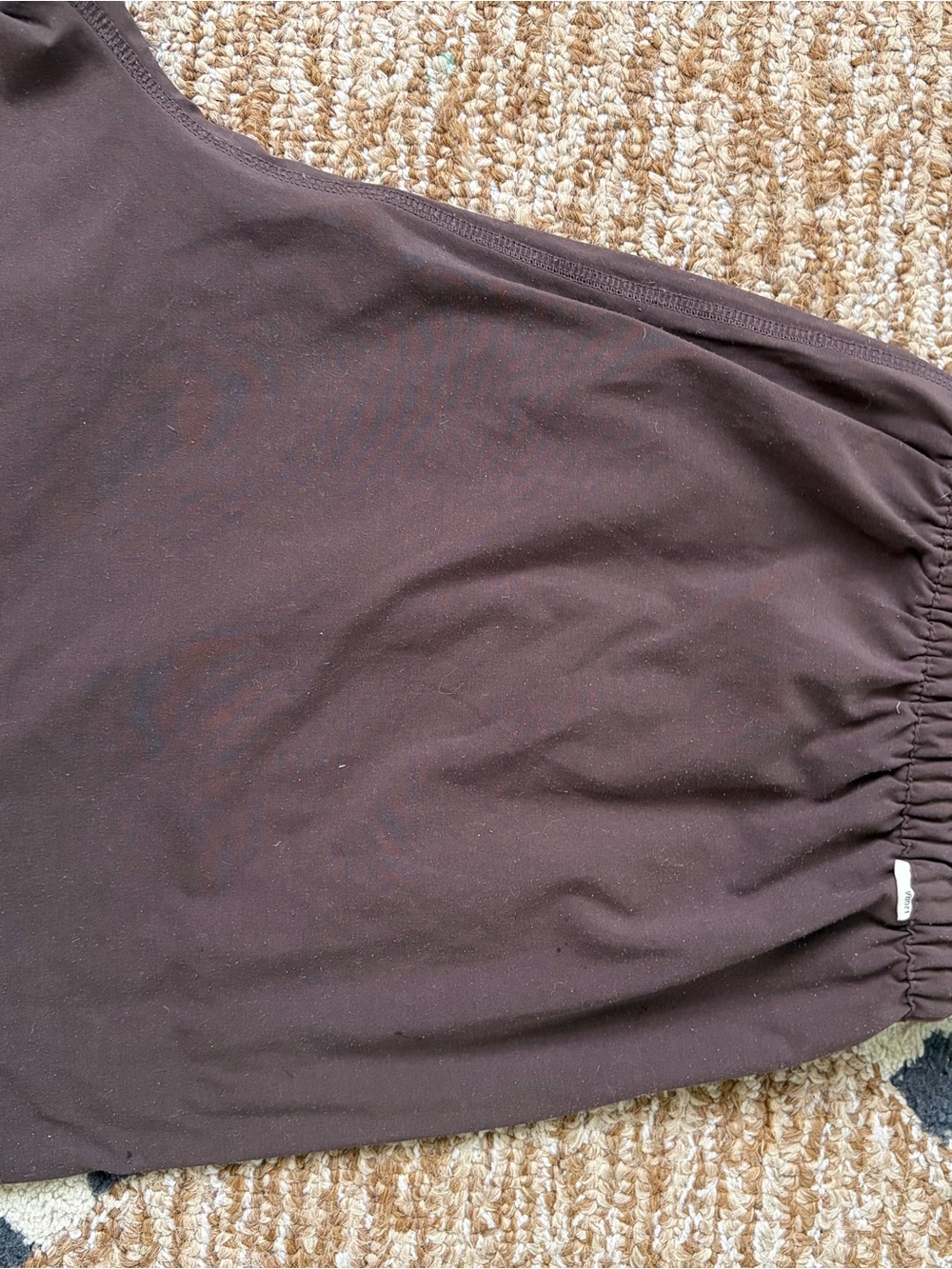 Vuori Women's Dark Brown Athletic Shorts with Elastic Waist - Picture 2 of 2